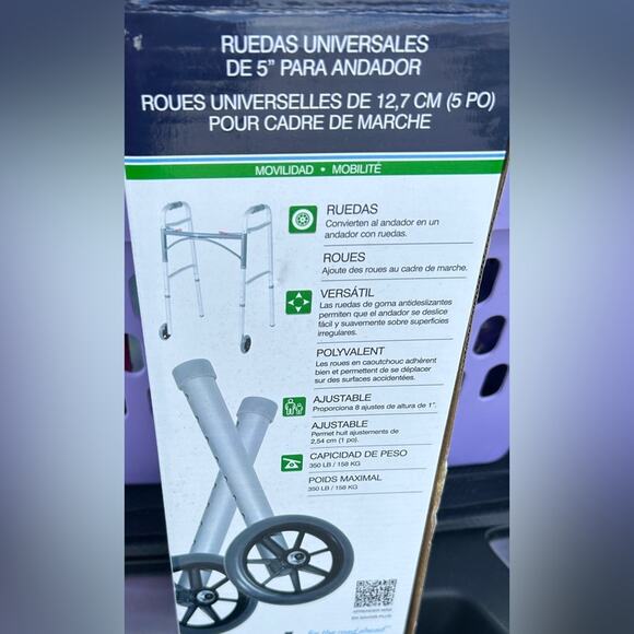 Universal Walker Wheels 5in- Drive Brand/ NEW in Box - Picture 4 of 6